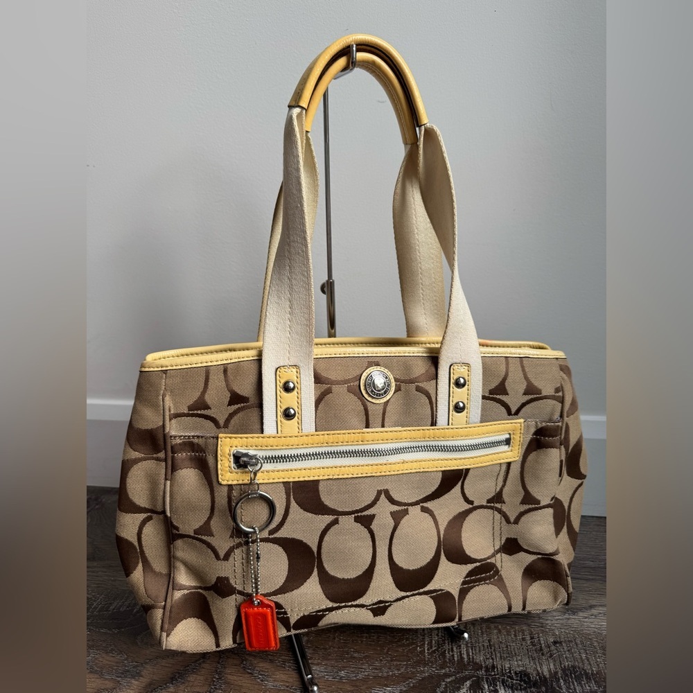 Coach Brown and Yellow Signature Daisy Tote - D1193-F14878